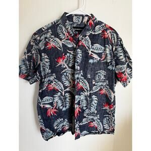 Molokai Surf Co. Men's Button-Up Short-Sleeve Shirt Floral Hawaiian Size XL